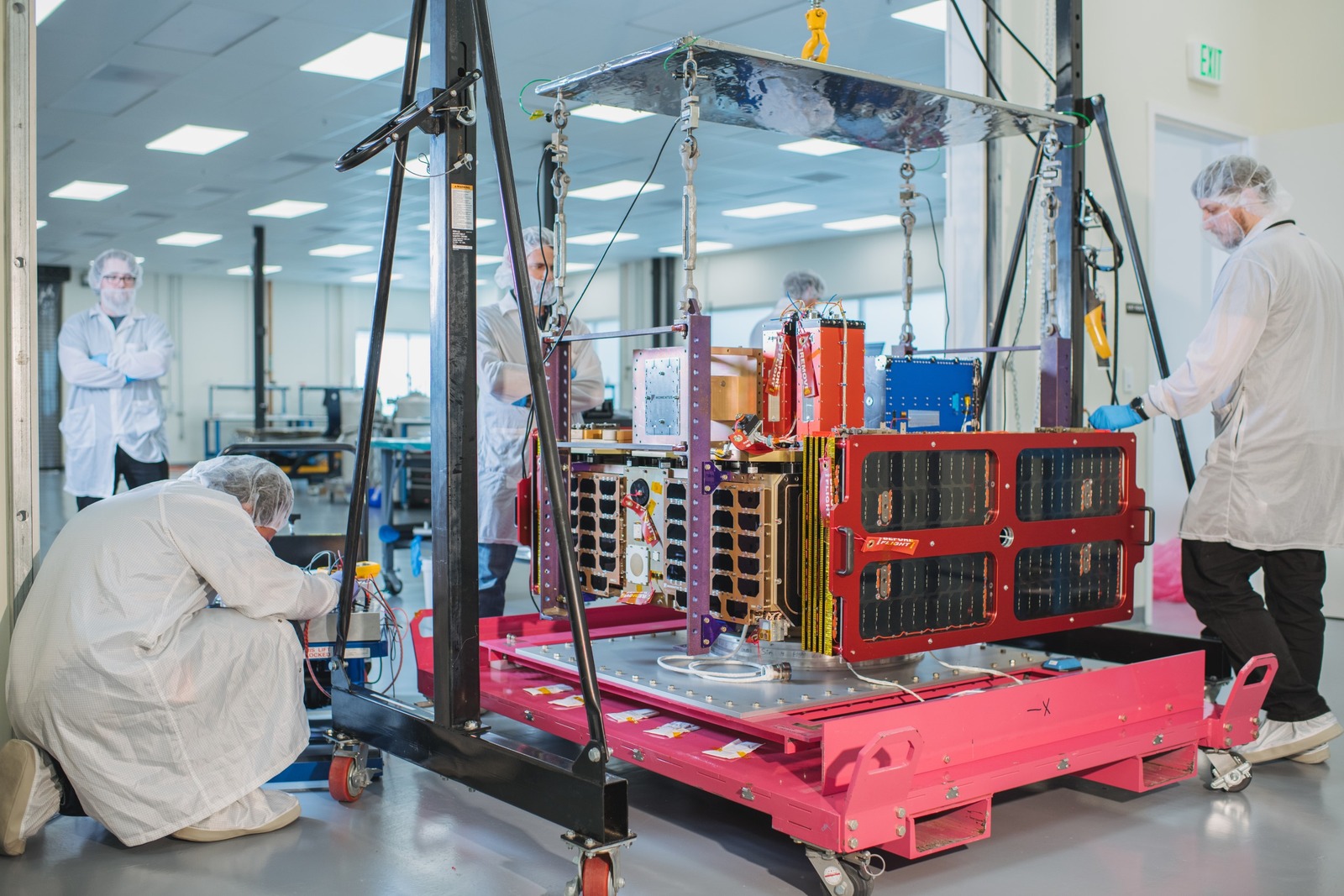 Vigoride-3 during integration, Momentus cleanroom, San Jose, California.